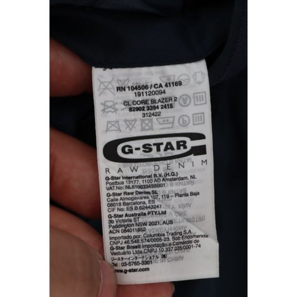 g-star blazer Mens 38/40 Correctline CL core two button navy wool blend notch - Picture 16 of 16